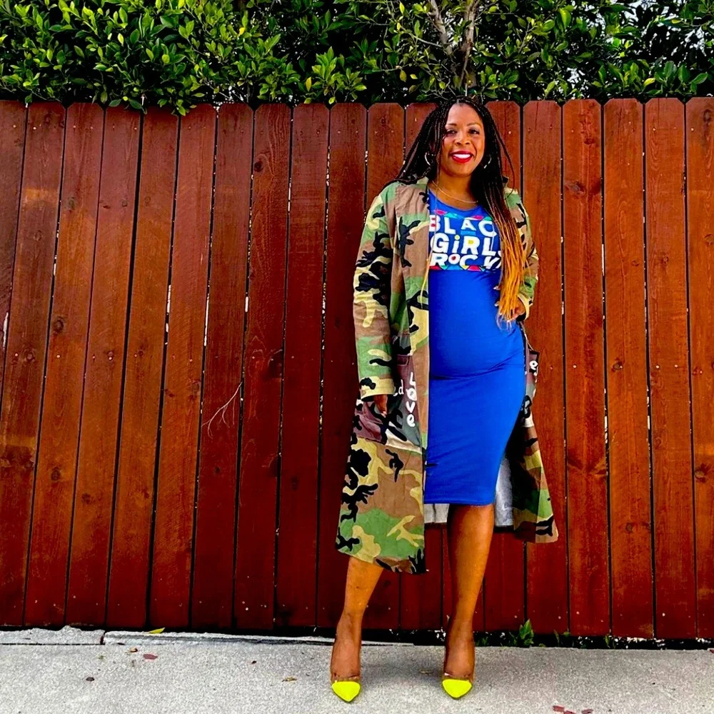Black Girls Rock Midi Bodycon TShirt Dress Blue - Picture 4 of 4